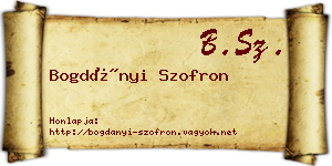 Bogdányi Szofron névjegykártya